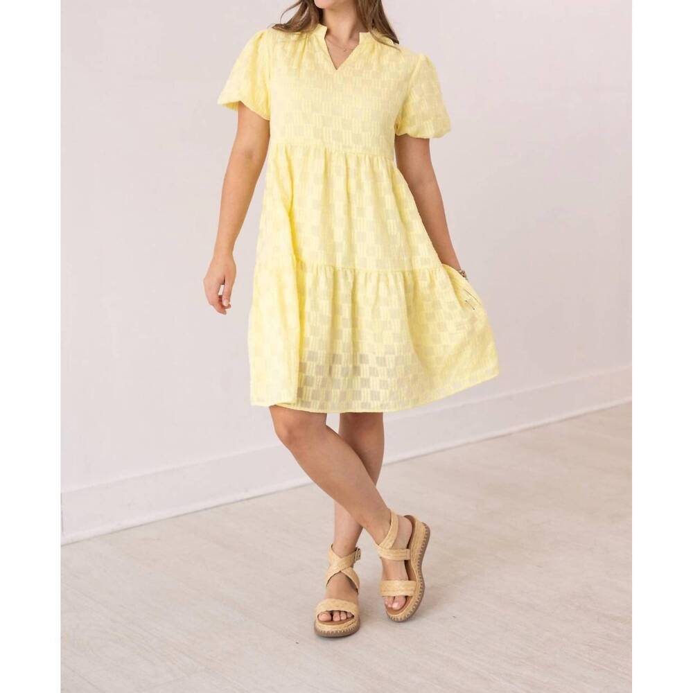 NEW SOUTHERN GRACE the jessica v-neck dress in yellow